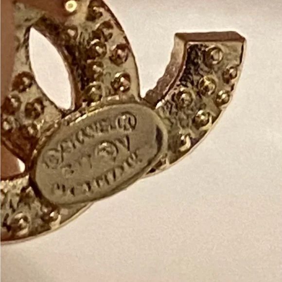 Chanel Gold Metal and Silver Crystal Mini Tiny Classic Stud Earrings - Picture 3 of 10